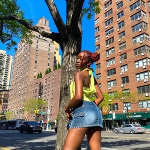 Lime green vintage Prada Halter!